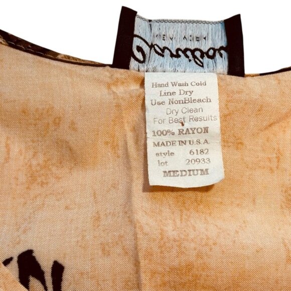 Vintage Caribou New York Tan Brown Black Maxi Beach Sun Dress Size Med Bohemian - Picture 7 of 9